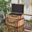Hamachi Wooden Nesting Upholstered Decorative Beige Trunk with Vintage Accents and Studs Set