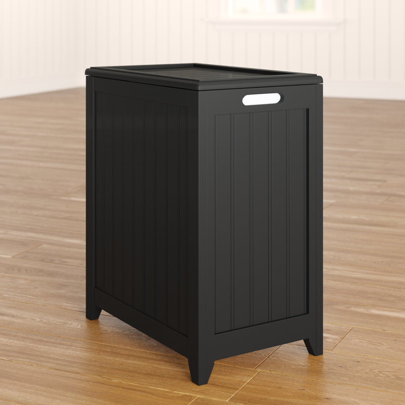 Cabinet Laundry Hamper with Handles, Black