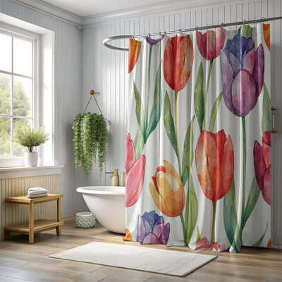 Tulip Art - 1 Piece Standard Shower Curtain