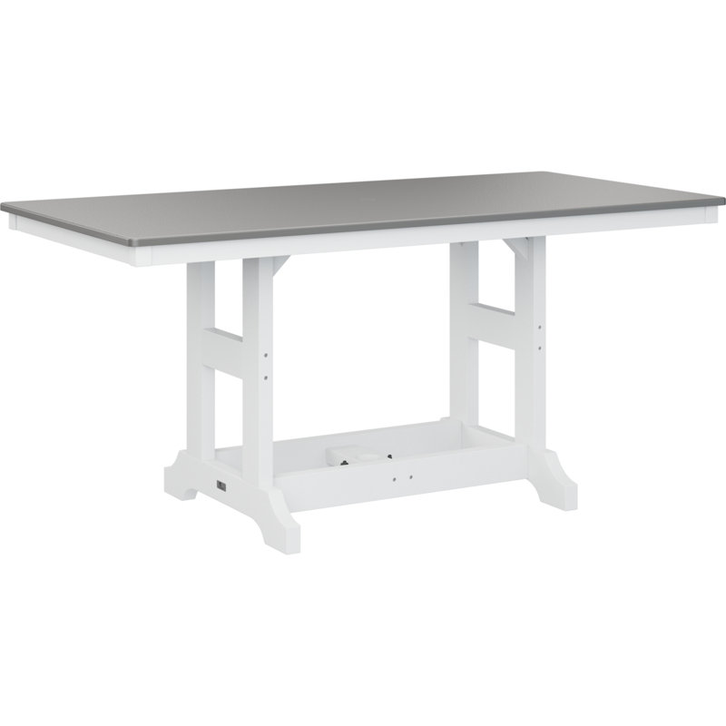 Table de salle à manger à hauteur de comptoir rectangulaire de 66 po Berlin, Acier inoxydable martelé