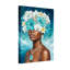 Plantes et fleurs, couronne de fleurs, océan bleu, portrait de femme-732012574