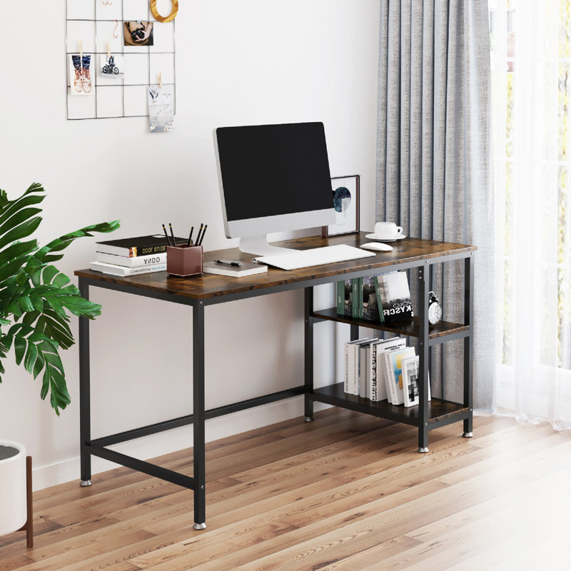120cm W Rectangle Writing Desk, Rustic Brown/Black