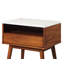 Table de bout avec table d'appoint en faux marbre et tiroir