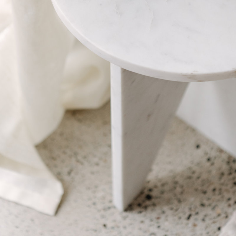 GRACE ACCENT TABLE GREEN, White