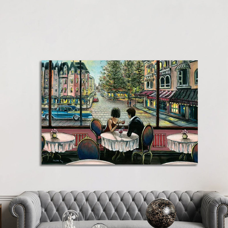 «European Café» par ColorByFeliks, impression sur toile tendue, H 8 po x l 12 po x P 0,75 po