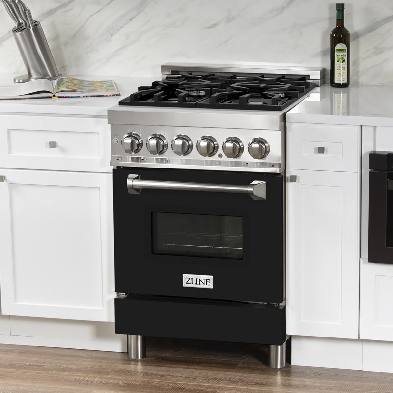 ZLINE 24" Legacy Dual Fuel Range w/ 4 Burner, Black Matte