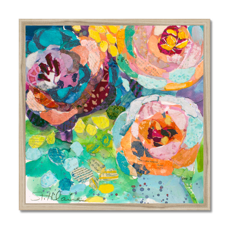 Bold Blooms I by Elizabeth St. Hilaire - Painting, 30cm H x 30cm W, Paper Print