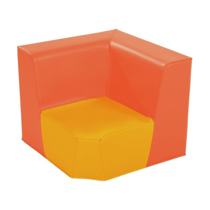Low Corner Chair Basic - Seat Height: 12", Orange/Light Orange