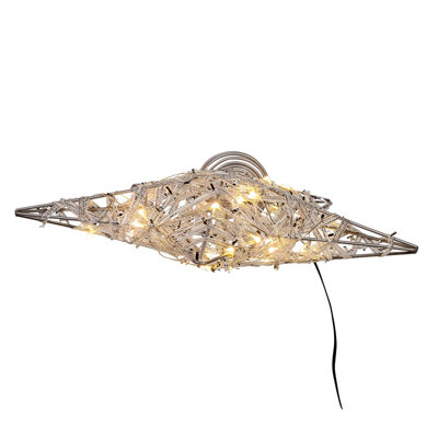 Kurt Adler 10.5-Inch 30-Light Warm White LED Fairy Light 5-Point Star Tree Topper