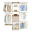 Closet System with 2 Drawers, Adjustable Height Closet Organizers, Modern Walk-in Wardrobe Organization with 5 Retractable Clothes Hanger Rods, Freestanding Garment Rack Storage