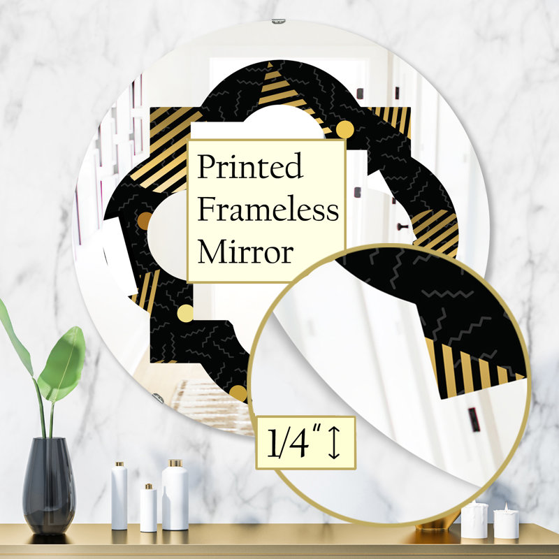 Miroir mural quadrilobe éclectique, 31,5 po x 31,5 po