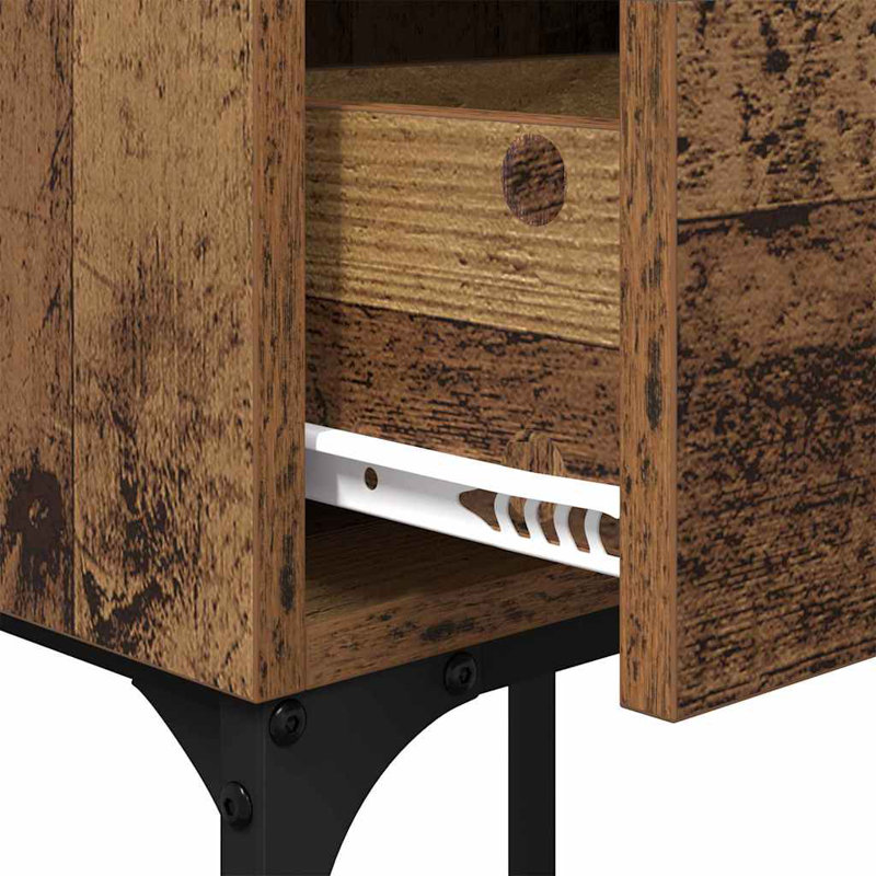 40cm W Manufactured Wood Bedside Table, Old Wood