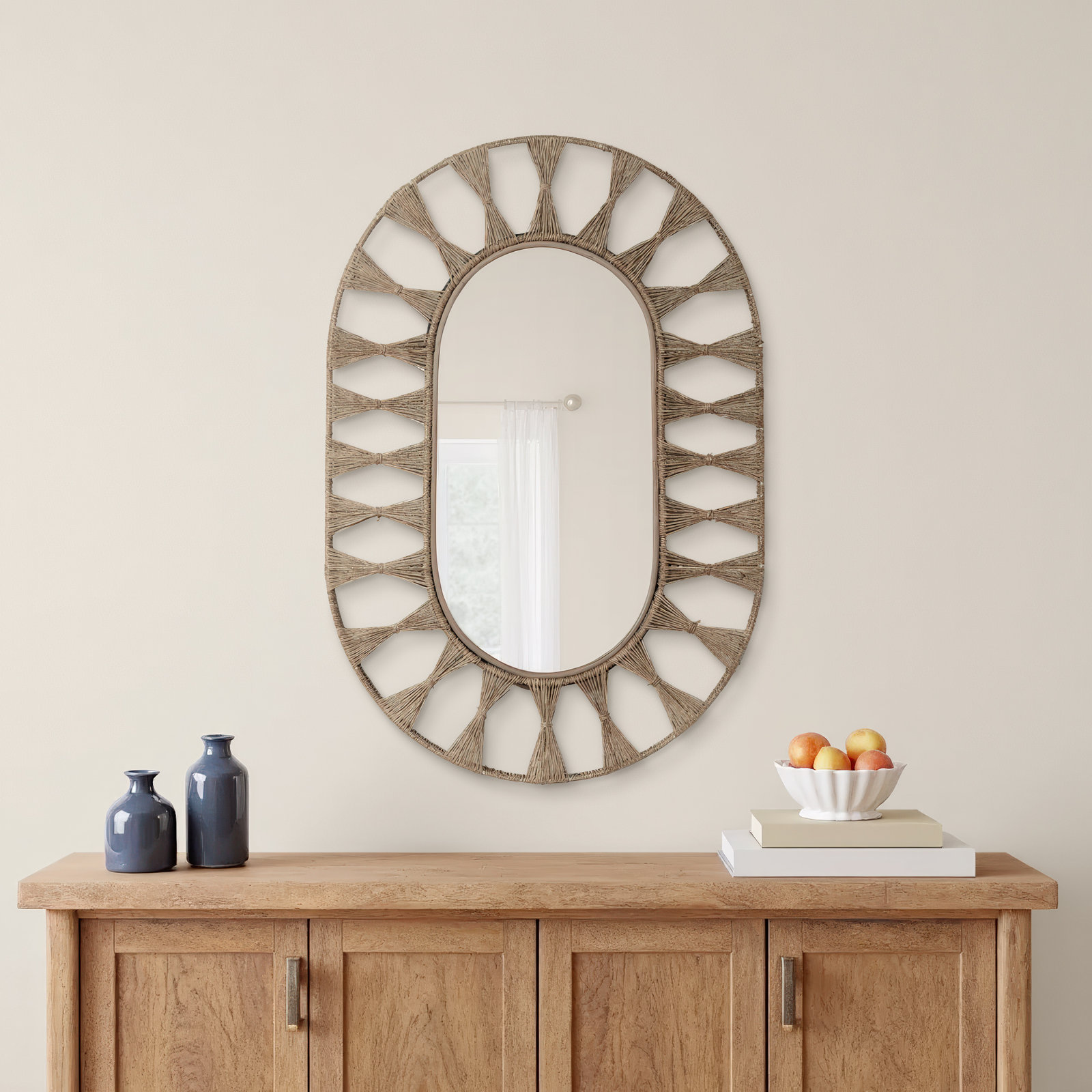 Ojai Jute Oval Wall Mirror