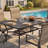 59''L x 38''W Dining Table with Umbrella Hole and 6 Padded PVC-coated polyester Swivel Chairs | Sturdy Outdoor Dining Set for Patio-388487122