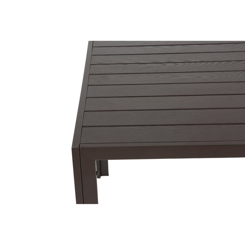 7 ensembles de salle à manger d'extérieur - table rectangulaire brune et 6 chaises pour les meubles de jardin empilables