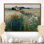 «Farmhouse In The English Meadows», décoration murale campagne, art mural encadré ferme bleue
