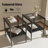 Coffee Table and End tables Set of 3, Tempered Glass Table with MDF layer, Modern Tables for Living Room , Gray Glass-1589476492