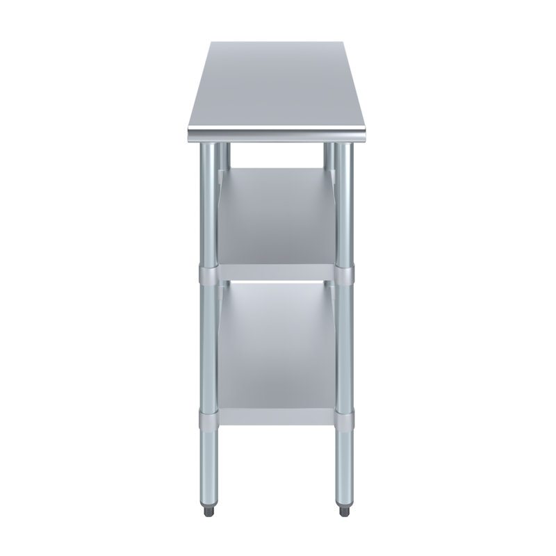 15" Stainless Steel Work Table with Galvanized Shelves