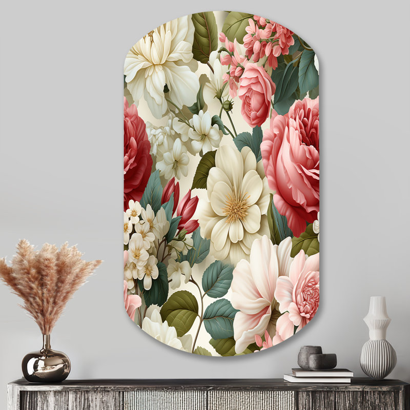 Ingle - Art mural asymétrique en forme de cylindre floral, H 43 po x l 23 po