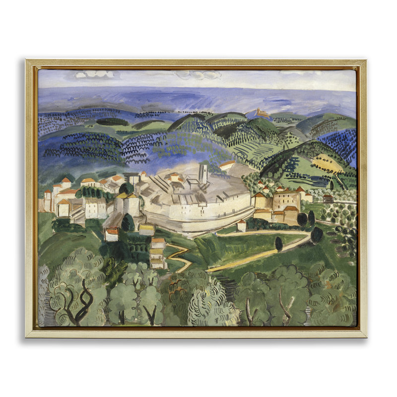 "Classic" par Raoul Duffy, H 25 po x l 31 po, Cadre flottant métallique doré