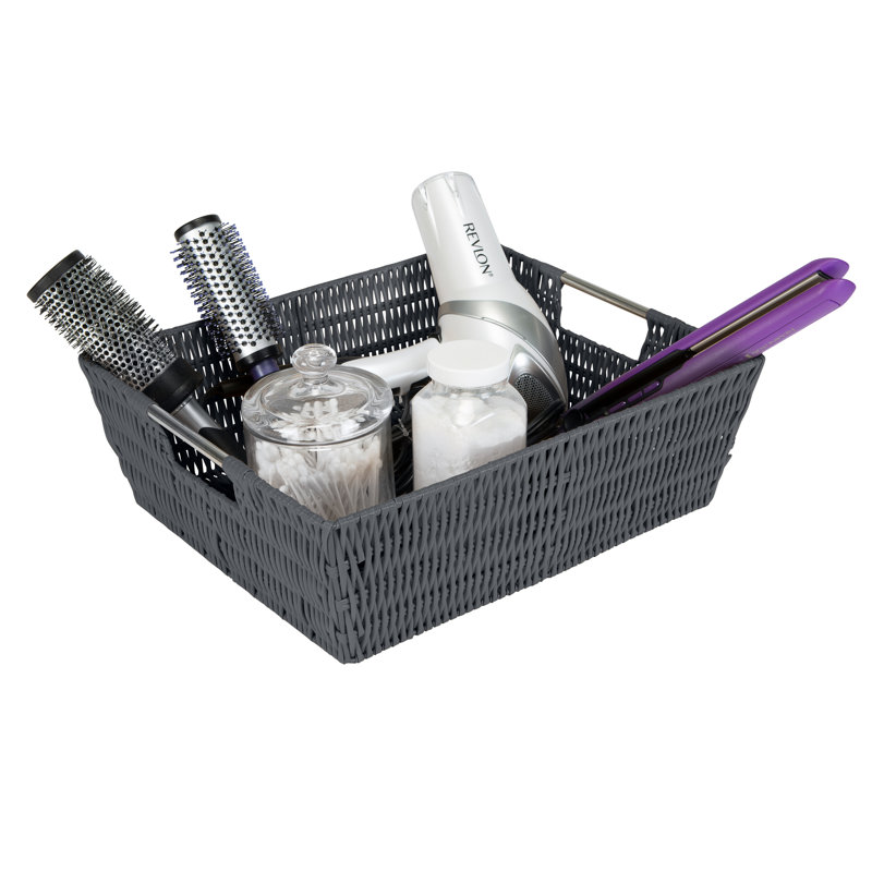 Simplify Plastic Box, Gray, 5" H x 13" W x 15" D