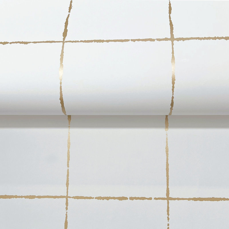 Papier peint à carreaux La Vitré, Doré
