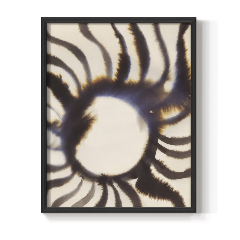 Inky Rays I, reproduction encadrée - bois massif, H 15 po x l 12 po, Noir
