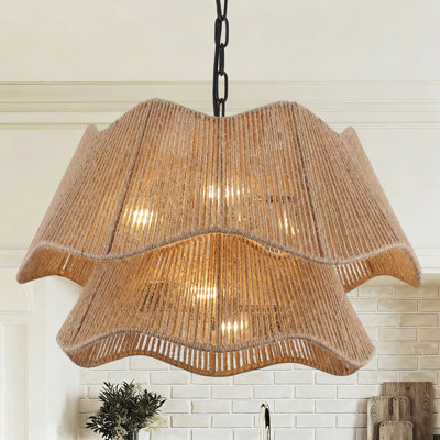 5-Light Hand-Woven Hemp Rope Chandelier