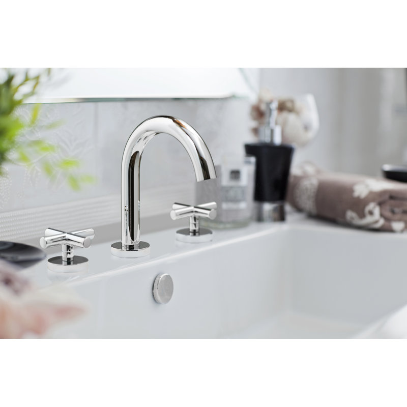 Riu Widespread Lavatory Faucet With C-Spout, Chrome