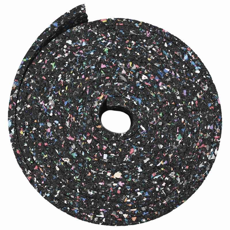 Vidaxl Rubber Roller Black Rubber Office Indoor Round Minimalist Anti-Slip, 0.3cm H x 200cm W x 5cm D