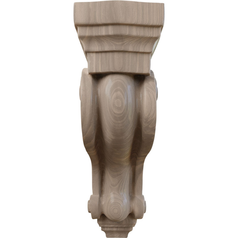 3 3/8"W x 6 1/2"D x 10 1/2"H Boston Traditional Scroll Corbel, Walnut, 10.5" H x 3.375" W x 6.5" D, Walnut