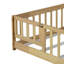 Lit de plancher avec clôture et porte, lit de plancher en bois d'hévéa avec barrières de sécurité-1373763216-1373763221