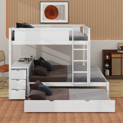 Bunk Bed With Trundle, Storage And Desk