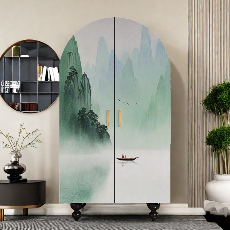 Armoire-penderie moderne à double porte arquée