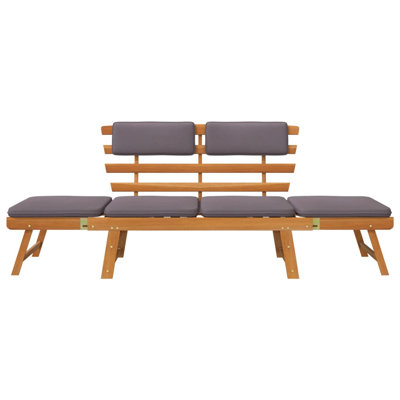 Elmerine vidaXL 2-in-1 Convertible Bench, Patio Daybed, Solid Acacia Wood by Latitude Run