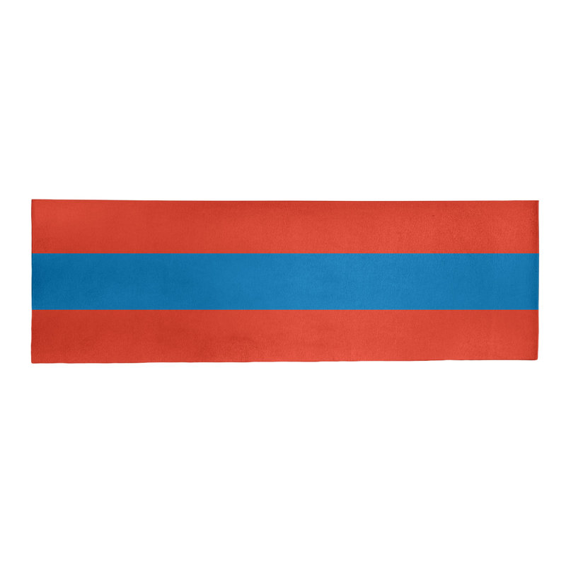 Tapis orange/bleu rayé, Tapis de couloir 2 pi 6 po x 8 pi