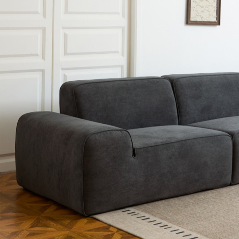 Canapé minimaliste blanc abricot, Noir gris