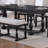 Transitional Rustic Trestle Dining Table 1Pc Wooden Solid Wood Wooden Dining Table Rectangular Black Table