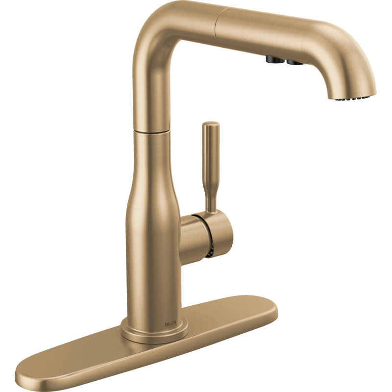 Robinet de cuisine avec douchette extractible Almari, Bronze champagne