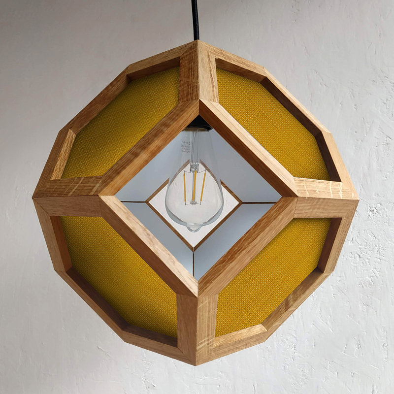 Chew 1 - Light Oil Geometric Pendant, Oak/Yellow