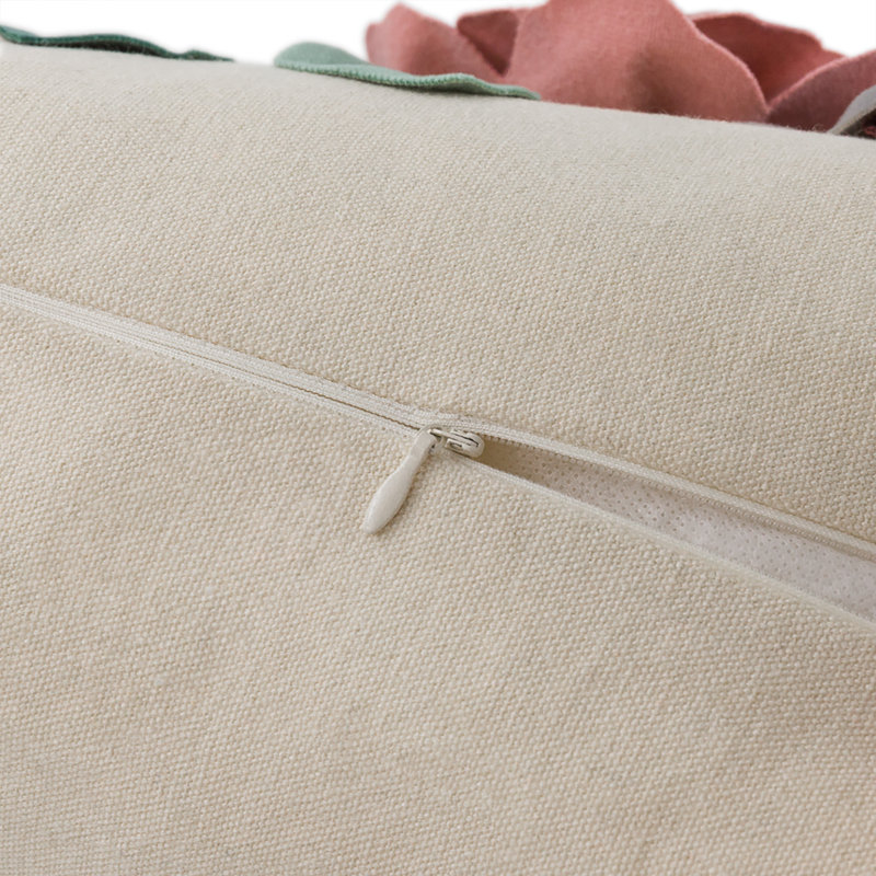  Reversible Throw Pillow, 18"H x 18"W, Square, Pink