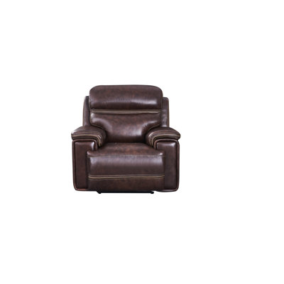 Maryjoe Top Grain Leather Contemporary Power Recliner Armchair