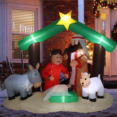 Crèche de Noël gonflable Christmas Snowy Night