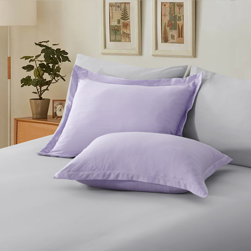 Ensemble d'édredon en microfibre 5/7-pièces , Édredon de grande taille et 6 pièces supplément, Lavande / Gris clair