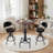 Anguel Pine Round Solid Wood Top Metal Base Dining Table-839709727