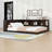Queen Wood Daybed with Cabinets, Charging Station, LED Lighting and Shelves-1504706559