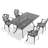5 - Piece Outdoor Patio Furniture , Random Color Cushions, Aluminum Casting Method, High Temperature Coating, Comfortable Seating, Stackable Chairs, Pa66 Nylon Slip Foot Cast Dining With 4 Seats And