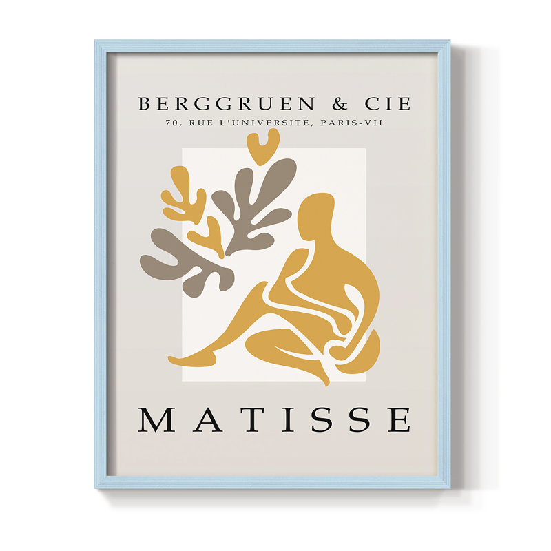 Matisse Liv, reproduction encadrée - bois massif, H 10 po x l 8 po, Bleu