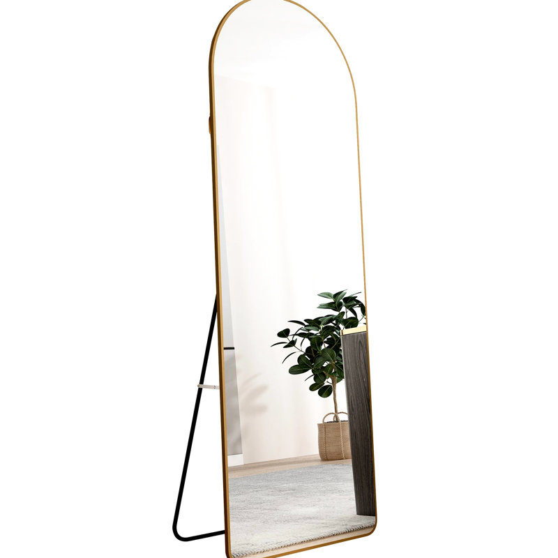 4Th Generation Full Length Wall Mirror With Gold Frame, 64.9 Inches High And 23.2 Wide, Suitable For Porch Dressing Room Metal