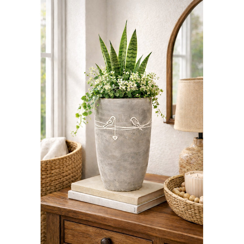 5 in. Tall Bird on Wire Planter